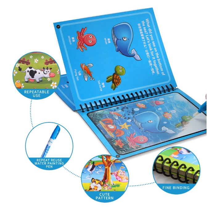 Reusable Magic Water Book  Kids Learning Toy